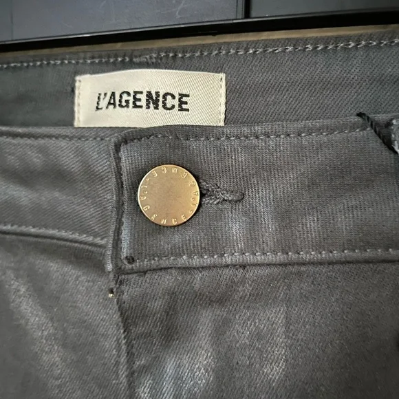 NWT L'AGENCE | Kendra Coated Cropped Flare Jean in DARK SHADOW COATED | 27 & 29 - Picture 13 of 16